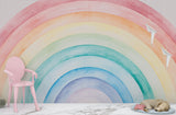 Non-Woven Wall Mural Painted Rainbow for a Magical Kids Room