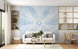 Celestial Blue Dragon Mural - Ethereal Mythical Clouds Wallpaper for Bedroom & Living Room