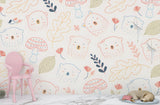 Woodland Bear Nursery Wall Mural – Cute Honey Bears Peel and Stick Wallpaper