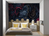 Art Abstraction Wall Vinyl Wallpaper Peel and Stick Mural Sports Theme For Office, Hall, Gym "Cosmic Enjoyment Of Music"
