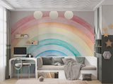 Non-Woven Wall Mural Painted Rainbow for a Magical Kids Room