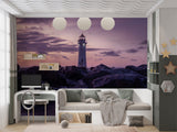 Natural Print Romantic Style Peel and Stick Wall Mural For Living Room And Bedroom Lighthouse Art For Entire Wall