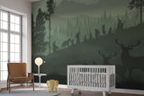 Self-adhesive wallpaper for a kids' room with a spirit of adventure and a magical atmosphere, accent wall art print "Silhouettes of Heroes" ✨