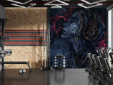 Art Abstraction Wall Vinyl Wallpaper Peel and Stick Mural Sports Theme For Office, Hall, Gym "Cosmic Enjoyment Of Music"