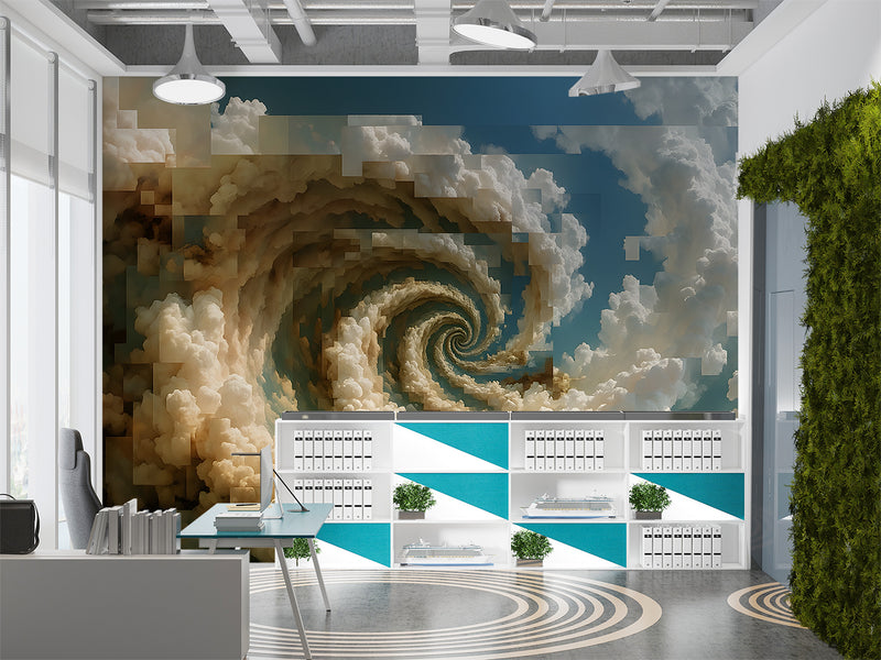 Modern Style Alternative Vision Of The Sky Wall Mural Self-Adhesive Wallpaper For Office "Mosaic Sky" Art Design For Bedroom Large Poster For Living Room Calm Colors ✨