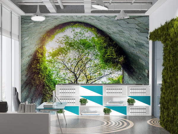A blend of urban and nature for full-wall Vinyl Wallpaper Peel and Stick Mural, ideal for offices, living rooms, or venue design: "Fort Canning Park, Singapore" 🌿🏙️