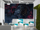 Art Abstraction Wall Vinyl Wallpaper Peel and Stick Mural Sports Theme For Office, Hall, Gym "Cosmic Enjoyment Of Music"