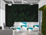 Aerial Forest Peel and Stick Wallpaper – Natural Fir Trees Wall Mural for Living Room & WorkspaceRoom & Office
