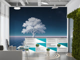 Print For Living Room Floral Print Modern Style Peel and Stick Wall Mural "World Tree" For Office Print For Bedroom Large Wall Mural 🌿