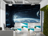 Cosmic Self-Adhesive Wall Mural Unique Space Print for Living Room, Bedroom, Office or Teen Room Spacecraft Control Interior Design Art Wall