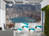 Self-adhesive wall mural “Landscape in a Crater” Natural wall print Bedroom design Relaxation area wallpaper
