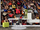 Rock & Roll Music Instruments Wall Mural - Non-Woven Wallpaper