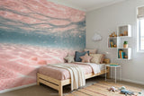 Dreamy Pink Underwater Ocean Shells Wallpaper Coastal Nursery Wall Mural