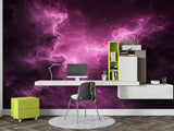 Pink Nebula Galaxy Wall Mural - Cosmic Space Removable Non-Woven Wallpaper
