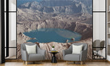 Self-adhesive wall mural “Landscape in a Crater” Natural wall print Bedroom design Relaxation area wallpaper