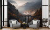 Non-Woven Wall Mural “Railway Through the Forest” – Nature Wallpaper for Living Room