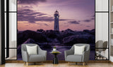 Natural Print Romantic Style Peel and Stick Wall Mural For Living Room And Bedroom Lighthouse Art For Entire Wall