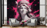 Peel and Stick Wall Mural “Neon Antiquity” – Neoclassical Art for Office or Gaming Room