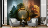 Self-Adhesive Wallpaper Full Wall Print For Living Room Office Design Fantasy Mural "Mystical Other Worlds" For Bedroom 🌌