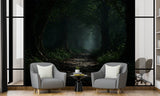 Mystic Forest Path Peel and Stick Wall Mural – Dark Woodland Nature Wallpaper for Bedroom, Living Room & Office