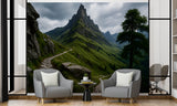 Peel and Stick Wall Mural | Natural Print For Living Room | Cozy Bedroom Decor | Mountain Theme Art Wallpaper | Home Poster “Mountain Path To The Summit” 🏞️