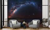 Nature and Space Wall Mural – Unique Design for Living Room, Office, Bedroom | Self-Adhesive Accent Wall Mural – Art Wall for Bedroom "Milky Way over the Ocean"🌌✨
