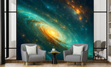 Wallpapers For Cosmic Design Vinyl Wallpaper Peel and Stick For Living Room, Hall, Art Design For Office "Spiral Galaxy In Radiance" Accent Wall 🌌✨