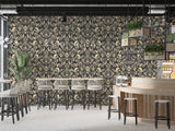 Vintage Style Vinyl Wallpaper Wallpaper for Themed Venue Design, Living Room, or Bedroom. Wall Print 'Royal Damask Ornament'