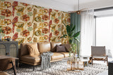 Self-Adhesive Tropical Parrot Wallpaper | Vintage Botanical Birds Pattern | Removable Wall Mural for Living Room Bedroom Interior