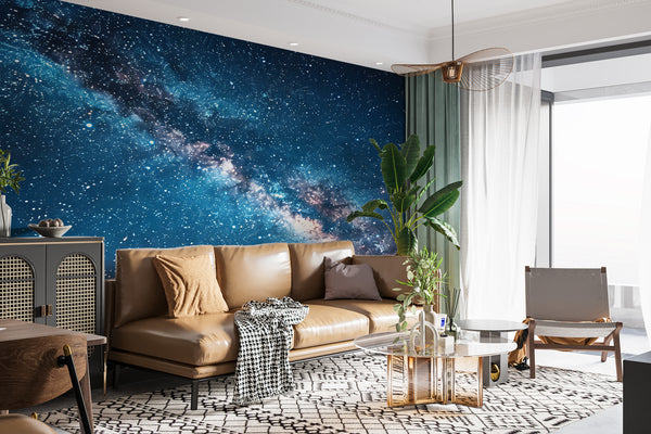 Accent Wall Non-Woven Wallpaper For Living Room, Kids Room, Bedroom | Home Decor "Milky Way Over The Sea" 🌌