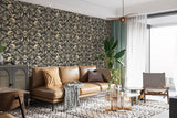 Vintage Style Vinyl Wallpaper Wallpaper for Themed Venue Design, Living Room, or Bedroom. Wall Print 'Royal Damask Ornament'