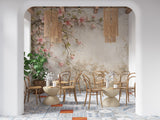 Peel and Stick  Floral Wallpaper – Vintage Pink Blossoms Wall Mural for Bedroom