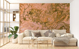 Non-Woven Wall Mural – Abstract Marble Flow in Warm Beige Tones, Modern Interior Design