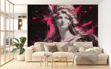 Peel and Stick Wall Mural “Neon Antiquity” – Neoclassical Art for Office or Gaming Room