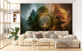 Self-Adhesive Wallpaper Full Wall Print For Living Room Office Design Fantasy Mural "Mystical Other Worlds" For Bedroom 🌌