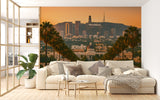 Peel and Stick Mural Living room print Wall art Bedroom design Wallpaper with a Hollywood and palm panorama for stylish, sunny wall decor