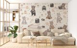 Cute Honey Bear Wallpaper • Sweet Beehive Peel and Stick or Non-Woven Wall Mural