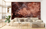 Abstract Wallpaper Romantic Motif Self-Adhesive Wall Mural for Living Room, Bedroom Coral Smoke Mixed with White Abstract Art for Office Print Art Wall 💫