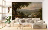 Non-Woven Wall Mural – Romantic European Estate Garden Landscape  Tags: