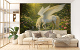 Enchanted Pegasus World Non-Woven Wall Mural – Magical Fantasy Wallpaper for Children’s Room