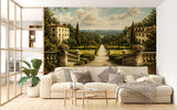 Peel and Stick Wall Mural – Classic Italian Villa Garden Landscape Wallpaper