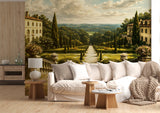 Peel and Stick Wall Mural – Classic Italian Villa Garden Landscape Wallpaper