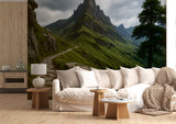 Peel and Stick Wall Mural | Natural Print For Living Room | Cozy Bedroom Decor | Mountain Theme Art Wallpaper | Home Poster “Mountain Path To The Summit” 🏞️