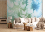 Floral Print | Non-Woven Wall Mural For Living Room | Butterfly Glow Art For Bedroom | Pastel Colors For Kids Room | Abstract Design 🌸