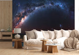 Nature and Space Wall Mural – Unique Design for Living Room, Office, Bedroom | Self-Adhesive Accent Wall Mural – Art Wall for Bedroom "Milky Way over the Ocean"🌌✨