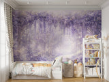 Self-Adhesive Fairy Garden Wallpaper – Dreamy Purple Wisteria Arch Wall Mural for Kids Room
