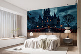 Gothic Style Peel and Stick Wall Mural for Living Room, Bedroom, or Home Office – "Rose Alley on a Gothic Night"