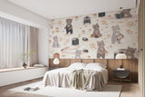 Cute Honey Bear Wallpaper • Sweet Beehive Peel and Stick or Non-Woven Wall Mural
