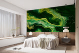 Bright Abstraction Self-Adhesive Wallpaper For Living Room, Bedroom, Office Dark Green Color Color Overflows ✨