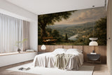 Non-Woven Wall Mural – Romantic European Estate Garden Landscape  Tags: